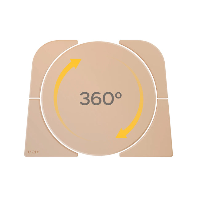rotating stone with 360 degrees and arrows overlay. 