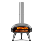 front view of Ooni Karu 12 Multi-fuel pizza oven with pizza inside