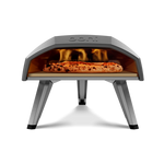 front view of Ooni Koda 12 gas pizza oven with Pizza inside 